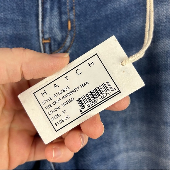 Hatch The Crop Denim Maternity Jeans Size 31 Under Belly Kick Flare Indigo - Picture 3 of 9